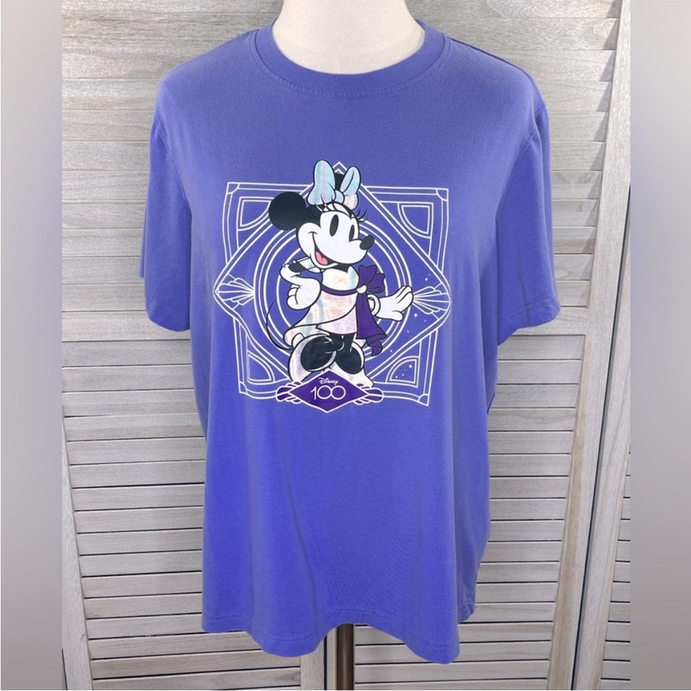 DISNEY Disney Parks 100 Anniversary Women's
Minnie Mouse T-Shirt Purple-Small
